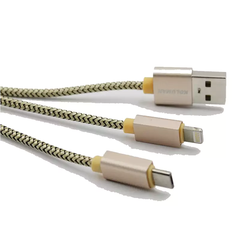 کابل تبدیل USB به microUSB/ لایتنینگ کلومن Kd-22 طول 0.25 متر | Koluman - Image 2