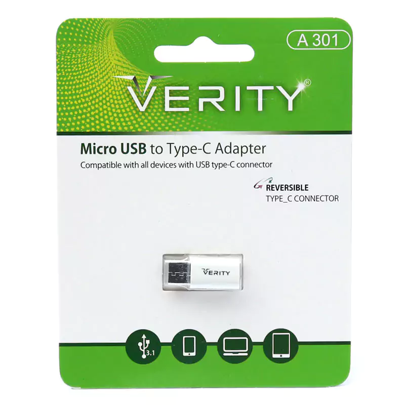 تبدیل وریتی Verity | A301 OTG MicroUSB To Type-C - Image 2