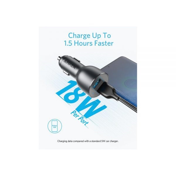 شارژر فندکی انکر PowerDrive III 2-Port 36W Alloy -مدل A2729 - Image 2
