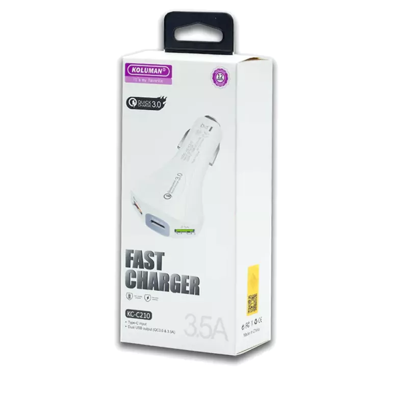 شارژر فندکی کلومن KC - C210 با کابل KOLUMAN | type-c - Image 3