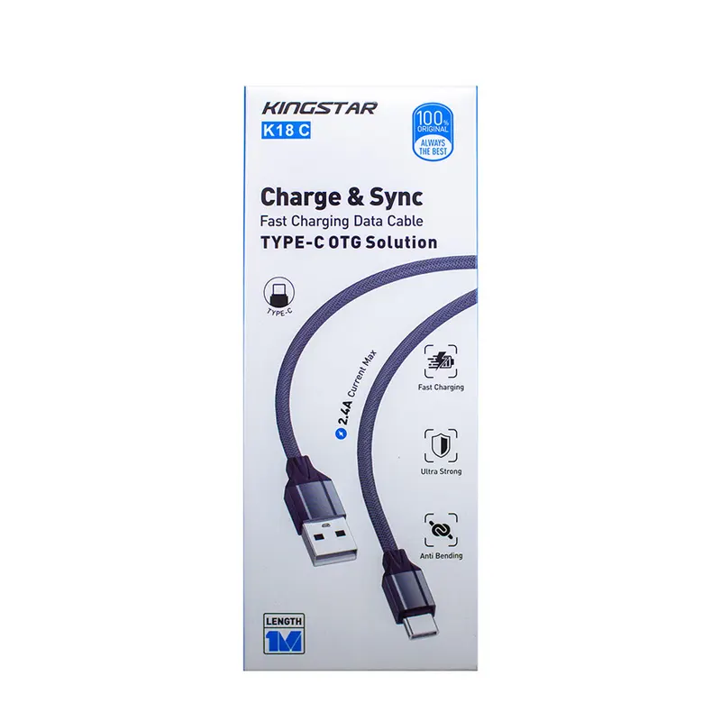 کابل USB به USB-C کینگ استار مدل K18C طول 1 متر | Kingstar - Image 3