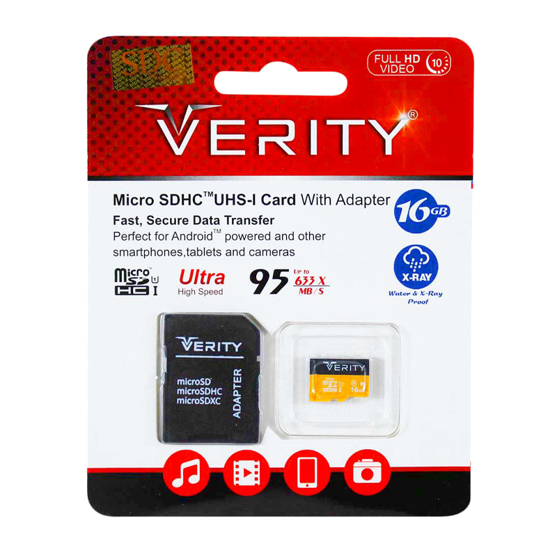 کارت حافظه microSDXC وریتی سرعت 95MBps ظرفیت 16 گیگابایت به همراه آداپتور | VERITY - Image 3