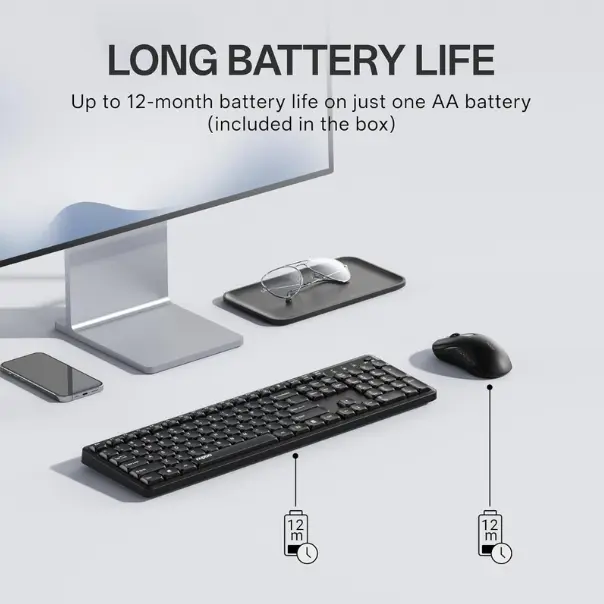 کیبورد و ماوس بی سیم رپو مدل X2100 بیصدا - Image 6